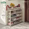 Zapatero plegable para entrada de casa, multicapa, zapatero sin instalación, mueble de almacenamiento de zapatos simple y atractivo para apartamentos de alquiler