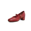 Producto destacado: Zapatos Mary Jane para mujer hechos de piel de vaca de primera calidad con hebilla y corte bajo, con suelas planas elegantes de estilo francés