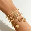 Europa y Estados Unidos pulsera de cadena simple nueva transfronteriza moda pulsera combinada joyería hueca combinación viento apilado venta al por mayor