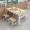 Mesas de jantar comerciais para restaurantes de fast-food, lanchonetes, casas de macarrão, restaurantes, padarias e mesas retangulares econômicas para jantar