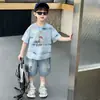 Conjunto de Verano para Niños 2026 Nuevo Estilo Coreano Ropa Fresca y Elegante para Niños Pequeños Conjunto de Dos Piezas Delgado de Manga Corta de Verano para Niños