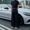 Design plissado estilo americano, calças levemente flare para mulheres e homens, calças casuais estilo outono old money, calças sociais simples de alta qualidade