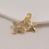 Collar con cadena en O de diseño de nicho color dorado con colgante de trébol de cuatro hojas de flor doble full-diamond, el más vendido de Amazon para mujer