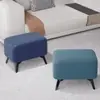 Taburete para Uso Doméstico, Taburete Cuadrado de Lujo Ligero, Taburete Bajo, Taburete Simple de Cuero, Sofá para Cambiar Zapatos, Mesa de Café, Banco, Reposapiés Creativo, Entrada, Sala de Estar