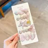 Pinzas florales para el pelo estilo coreano para mujer, pinzas laterales elegantes y exquisitas, pasadores de lazo lindos, pasadores de colores al por mayor