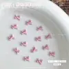 Conjunto Misto de Decorações para Unhas com Laços de Resina Rosa de 12 Peças, Acessórios Populares 3D de Laços para Unhas DIY