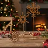 Adornos Navideños para Jardín Transfronterizos Silueta Oxidada Obra de Arte Decorativa de Metal Decoración de Maceta Flor de Nieve de Hierro para Patio