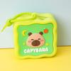 Porta-moedas de Silicone Labubu para Crianças Capivara Bolsa Pequena Fofa Criativa Colorida Bolsa Quadrada Pequena Pingente de Bolsa