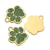 Liga Colorida Pingente de Pegada de Cachorro com Gotejamento de Óleo Tag de Gato com Glitter Pingente de Joia de Garra de Urso Feito à Mão DIY