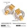 Jingqiao acero inoxidable moda 18K oro acero inoxidable color oro y plata combinación línea suave manija de puerta aretes aretes venta al por mayor