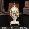 Caixa de Joias em Forma de Ovo de Castelo Russo Caixa de Armazenamento para Anéis Brincos Enfeites Artesanato em Esmalte Tampa Flip à Prova de Poeira