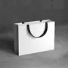 Bolsa de Papel Blanco Cartulina Sin Cintura, Bolsa con Asa de Cinta Color Sólido, Bolsa Tote Personalizada con Logo, Bolsa de Regalo para el Festival del Bote del Dragón