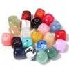 Cuentas Cuadradas Acrílicas Bicolor Degradadas Imitación Piedra Cuentas Irregulares Cadena de Teléfono con Cuentas DIY Pulsera Colgante