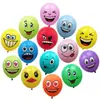 Balões de Látex Coloridos Mistos de 12 polegadas com Expressões, Balões de Barraca, Layout para Festa de Aniversário Infantil, Balões de Desenho Animado, Atacado