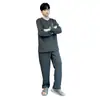 Pijama de invierno para hombre en stock, estilo nuevo, pijama acolchado de algodón al aire, casual, alta calidad, manga larga, adecuado para usar afuera como ropa de estar.