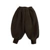 Pantalones para niños Invierno Nuevo Una pieza Terciopelo Cálido Pantalones Bebé Niños y Niñas Color sólido Invierno Pana Pantalones de pierna acampanada