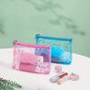 Nueva Bolsa de Cosméticos Transparente de PVC Impresa con Lentejuelas Coloridas Bolsa de Aseo de Viaje Portátil Impermeable Se Puede Personalizar