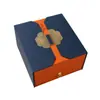 Nueva caja de regalo magnética de doble puerta estilo chino, hecha a medida con un diseño tradicional chino, que presenta un cajón y una caja rígida para empaquetar regalos, y puede ser impresa con pan de oro