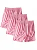 Roupa de Casa Feminina de Modal para o Verão Shorts Conjunto de Três Peças Casual