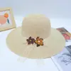 Sombrero de Verano para Mujer para la Costa Sombrero de Sol para Vacaciones Sombrero de Playa Sombrero de Paja de Ala Ancha para Viajes al Aire Libre Moda Coreana Sombrero de Sol