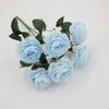 Simulación de peonía extranjera 7 ramos de rosas occidentales flores de simulación para bodas pared de flores europea arreglo floral flores de seda flores artificiales venta al por mayor
