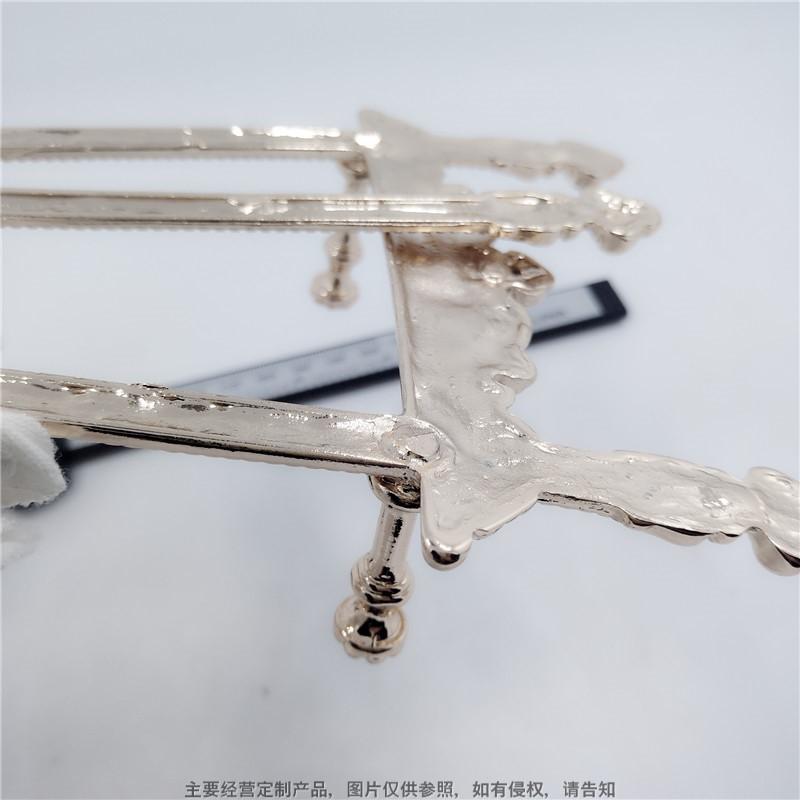 底座合金托 陶瓷装饰盘合金支架 纪念盘圆形摆件三脚架龙头架子