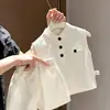 Conjunto versátil de lino para bebé de verano, chaleco fino sin mangas y shorts para niños, atuendo de dos piezas cómodo y bonito