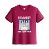 Europa y Estados Unidos verano caluroso color liso estampado de letras algodón manga corta camiseta ropa para niños ropa de media manga para niños ropa para clase padre-hijo ropa