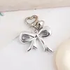 Chaveiro Elegante Vermelho Ankora Pingente Laço Coração Acessório Espelho Decoração de Bolsa DIY Cordão para Pendurar