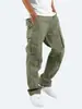 2022 Amazon Verano Nuevos Monos para Hombre Estación Independiente Europea y Americana Comercio Exterior Cordón Bolsillos Múltiples Pantalones Casuales