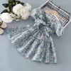 Vestido para Menina 2026 Novo Estilo de Verão Moda Vestido de Princesa para Menina Pequena Algodão Puro Verão Vestido Floral Infantil