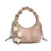 Bolsa Satchel Elegante Bolsa de Bolinho Plissada Bolsa Feminina Bolsa de Ombro de Alto Padrão Verão 2025 Nova Bolsa Transversal com Corrente Feminina