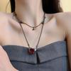 Collar con gemas rojas estilo punk oscuro para mujer, estilo gótico, cadena de clavícula, personalizado, dulce y moderno, estilo Spice Girl.
