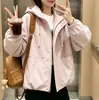Nuevo abrigo trench de estilo coreano para mujer, chaqueta corta con capucha de moda otoño 2026 para mujer, top casual versátil