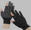 Guantes de Trabajo Resistentes al Desgaste con Dos o Tres Dedos Expuestos, Compatibles con Pantalla Táctil, para Recolectar Té, Guantes de Medio Dedo Negros, Protección Laboral para Hombres