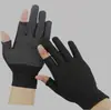 Guantes transpirables de verano, resistentes al sudor, diseño de dos dedos, adecuados para trabajo en almacén, empaque y servicios de mensajería, nailon ligero, resistentes a la suciedad, grises, para hombres y mujeres