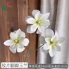 Orquídea Cymbidium Artificial con 3 Cabezas, Flor Artificial para Decoración de Fondo de Boda y Fiesta de Compromiso
