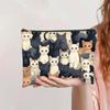 Bolsa de Maquillaje Vintage para Gatos de Venta Caliente Transfronteriza Lona con Cremallera Gran Capacidad Estuche para Lápices Almacenamiento de Cosméticos Bolsa Lavable a Mano