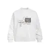 Camiseta masculina de manga comprida para primavera e outono com estampa rock de personagem de rap e guitarra, camiseta casual solta de gola redonda, top moderno