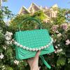 Comércio Exterior Transfronteiriço Bolsa Feminina texturizada xadrez moderna feminina de ombro elegante bolsa 2024 cor sólida estilo coreano estilo ocidental crossbody pequena quadrada