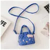 Bolso Nuevo de Comercio Exterior Gato Kt para Niños, Bolso de Mano Acolchado de Mezclilla de Dibujos Animados, Bolso de Hombro Cruzado Estilo Japonés Estilo Ins