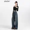 Jeans Retro Americanos de Pierna Ancha para Mujer Tendencia Verano 2025 Nuevos Pantalones Rectos de Cintura Alta Sueltos Plisados Caídos para Mujer