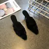 Elegantes zapatos de tacón alto con punta fina y pelo para mujer, adecuados para otoño e invierno, nuevo estilo de moda 2026 con tacones finos y un diseño sofisticado