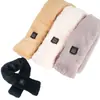 Bufanda de moda de imitación de pelo de conejo transfronteriza, calentamiento cálido de invierno USB, bufanda de Navidad, protección del cuello, carga del cuello