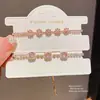 Pulseira quadrada pequena de zircônia para puxar açúcar, luxo leve, alto senso, pulseira simples, moda para o dia a dia, joia com temperamento versátil, atacado