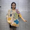 Camiseta Vintage Estilo Étnico Industria Pesada Incrustada con Diamantes Holgada Manga Corta para Mujer Verano Estilo Perezoso Suéter Delgado Top Adelgazante