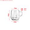 Taza de café de vidrio para el hogar con asa creativa, textura INS de múltiples ángulos, taza para bebidas de tienda de té con leche