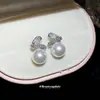 Delicados e Gracioso~Brincos de Zircônia Pérola Agulha de Prata, Delicados e Elegantes, Brincos Versáteis com um Toque de Luxo Leve e Sensação de Alta Qualidade, Exquisitos Acessórios de Orelha