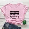 Aviso As Meninas Estão Bebendo de Novo Estampa de Carta Camiseta de Comércio Exterior Europeu e Americano