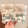 Scrunchie Flor de Morango Infantil Novo Estilo Elástico para Coque de Meninas Flor de Cabelo Estilo Coreano Acessório de Cabelo